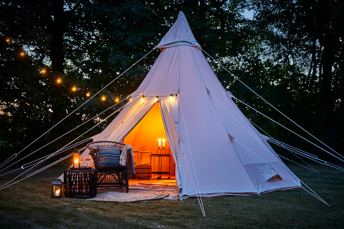 Glampingtält Teepee Beige Ø5 x 3,5 m Blue Moose 